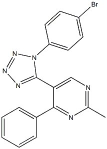 5-[1-(4-bromophenyl)-1H-1,2,3,4-tetraazol-5-yl]-2-methyl-4-phenylpyrimidine 结构式