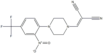 2-({4-[2-nitro-4-(trifluoromethyl)phenyl]piperazino}methylidene)malononitrile Structure