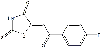 5-[2-(4-fluorophenyl)-2-oxoethylidene]-2-thioxoimidazolidin-4-one,,结构式