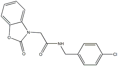 N-(4-chlorobenzyl)-2-[2-oxo-1,3-benzoxazol-3(2H)-yl]acetamide 化学構造式