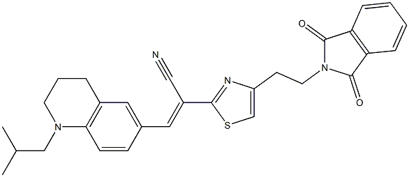 (E)-2-{4-[2-(1,3-dioxo-1,3-dihydro-2H-isoindol-2-yl)ethyl]-1,3-thiazol-2-yl}-3-(1-isobutyl-1,2,3,4-tetrahydro-6-quinolinyl)-2-propenenitrile|