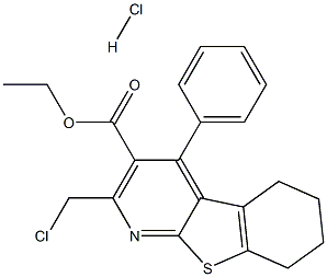 ethyl 2-(chloromethyl)-4-phenyl-5,6,7,8-tetrahydro[1]benzothieno[2,3-b]pyridine-3-carboxylate hydrochloride Structure