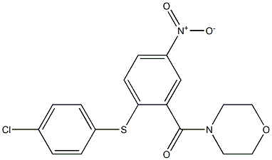 {2-[(4-chlorophenyl)thio]-5-nitrophenyl}(morpholino)methanone,,结构式