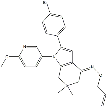 2-(4-bromophenyl)-1-(6-methoxy-3-pyridinyl)-6,6-dimethyl-1,5,6,7-tetrahydro-4H-indol-4-one O-allyloxime Structure