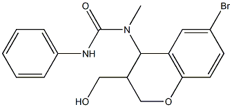 N-[6-bromo-3-(hydroxymethyl)-3,4-dihydro-2H-chromen-4-yl]-N-methyl-N'-phenylurea 结构式