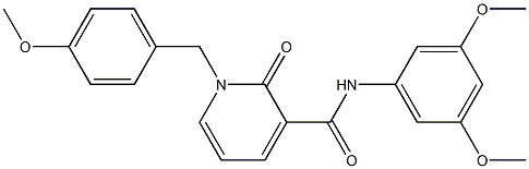 N-(3,5-dimethoxyphenyl)-1-(4-methoxybenzyl)-2-oxo-1,2-dihydro-3-pyridinecarboxamide,,结构式