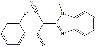 3-(2-bromophenyl)-2-(1-methyl-1H-benzo[d]imidazol-2-yl)-3-oxopropanenitrile,,结构式