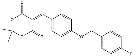 5-{4-[(4-fluorobenzyl)oxy]benzylidene}-2,2-dimethyl-1,3-dioxane-4,6-dione,,结构式