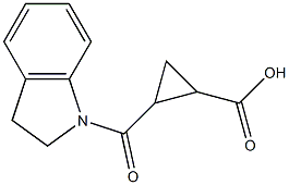 2-(2,3-dihydro-1H-indol-1-ylcarbonyl)cyclopropanecarboxylic acid Struktur