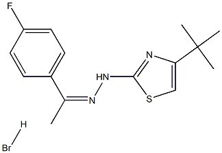 1-(4-fluorophenyl)ethan-1-one 1-[4-(tert-butyl)-1,3-thiazol-2-yl]hydrazone hydrobromide,,结构式