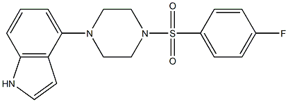 4-{4-[(4-fluorophenyl)sulfonyl]piperazino}-1H-indole,,结构式