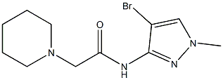 N-(4-bromo-1-methyl-1H-pyrazol-3-yl)-2-piperidinoacetamide,,结构式