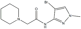 N-(4-bromo-1-methyl-1H-pyrazol-3-yl)-2-piperidinoacetamide Structure