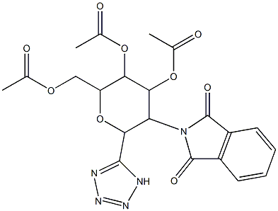 3-(acetyloxy)-2-[(acetyloxy)methyl]-5-(1,3-dioxo-2,3-dihydro-1H-isoindol-2- yl)-6-(1H-1,2,3,4-tetraazol-5-yl)tetrahydro-2H-pyran-4-yl acetate,,结构式