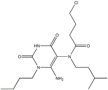 N-(6-Amino-1-butyl-2,4-dioxo-1,2,3,4-tetrahydro-pyrimidin-5-yl)-4-chloro-N-(3-methyl-butyl)-butyramide Structure