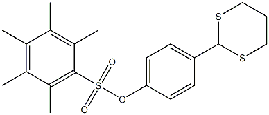 4-(1,3-dithian-2-yl)phenyl 2,3,4,5,6-pentamethylbenzenesulfonate Struktur