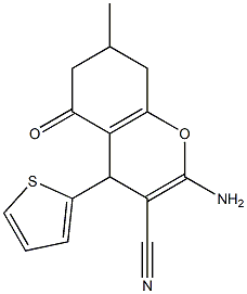  2-amino-7-methyl-5-oxo-4-(2-thienyl)-5,6,7,8-tetrahydro-4H-chromene-3-carbonitrile