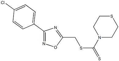 [3-(4-chlorophenyl)-1,2,4-oxadiazol-5-yl]methyl thiomorpholine-4-carbodithioate Struktur