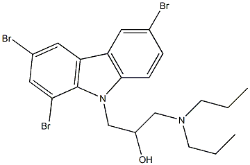 1-(dipropylamino)-3-(1,3,6-tribromo-9H-carbazol-9-yl)propan-2-ol 化学構造式