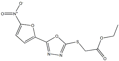 ethyl 2-{[5-(5-nitro-2-furyl)-1,3,4-oxadiazol-2-yl]thio}acetate Structure