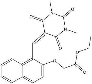 ethyl 2-[(1-{[1,3-dimethyl-2,4,6-trioxotetrahydro-5(2H)-pyrimidinyliden]methyl}-2-naphthyl)oxy]acetate Structure