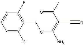 2-acetyl-3-amino-3-[(2-chloro-6-fluorobenzyl)thio]acrylonitrile Struktur