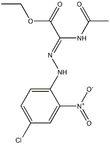 ethyl 2-(acetylamino)-2-[(Z)-2-(4-chloro-2-nitrophenyl)hydrazono]acetate 化学構造式