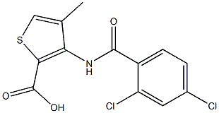 3-[(2,4-dichlorobenzoyl)amino]-4-methyl-2-thiophenecarboxylic acid,,结构式