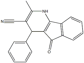 2-methyl-5-oxo-4-phenyl-4,5-dihydro-1H-indeno[1,2-b]pyridine-3-carbonitrile 结构式