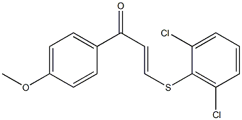 3-[(2,6-dichlorophenyl)thio]-1-(4-methoxyphenyl)prop-2-en-1-one,,结构式