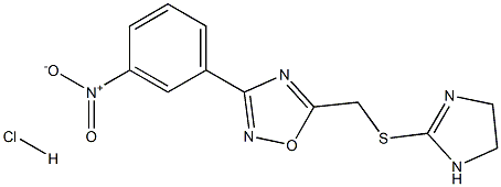 5-[(4,5-dihydro-1H-imidazol-2-ylthio)methyl]-3-(3-nitrophenyl)-1,2,4-oxadiazole hydrochloride 结构式