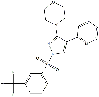4-(4-(2-pyridinyl)-1-{[3-(trifluoromethyl)phenyl]sulfonyl}-1H-pyrazol-3-yl)morpholine 结构式