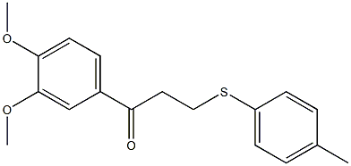 1-(3,4-dimethoxyphenyl)-3-[(4-methylphenyl)sulfanyl]-1-propanone,,结构式