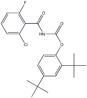 2,4-di(tert-butyl)phenyl N-(2-chloro-6-fluorobenzoyl)carbamate Structure