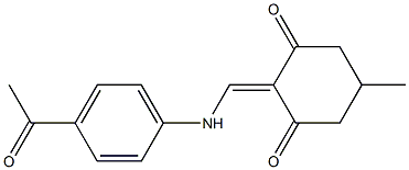 2-[(4-acetylanilino)methylene]-5-methyl-1,3-cyclohexanedione Struktur