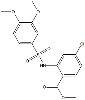 methyl 4-chloro-2-{[(3,4-dimethoxyphenyl)sulfonyl]amino}benzoate Structure