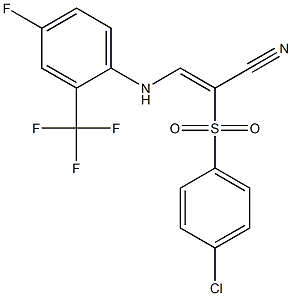 (Z)-2-[(4-chlorophenyl)sulfonyl]-3-[4-fluoro-2-(trifluoromethyl)anilino]-2-propenenitrile