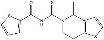 N2-[(4-methyl-4,5,6,7-tetrahydrothieno[3,2-c]pyridin-5-yl)carbothioyl]thiophene-2-carboxamide Struktur