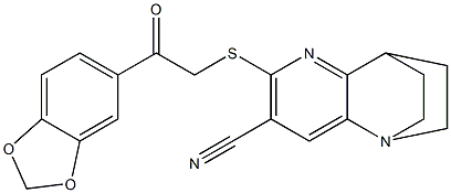 5-{[2-(1,3-benzodioxol-5-yl)-2-oxoethyl]sulfanyl}-1,6-diazatricyclo[6.2.2.0~2,7~]dodeca-2,4,6-triene-4-carbonitrile