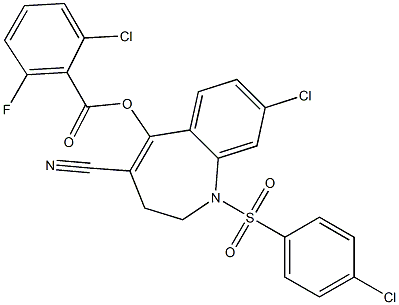 8-chloro-1-[(4-chlorophenyl)sulfonyl]-4-cyano-2,3-dihydro-1H-1-benzazepin-5-yl 2-chloro-6-fluorobenzoate