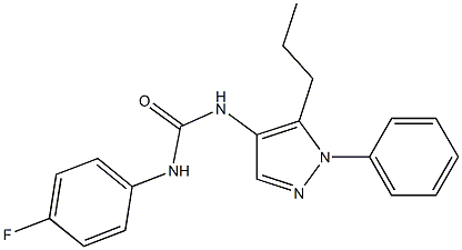 N-(4-fluorophenyl)-N'-(1-phenyl-5-propyl-1H-pyrazol-4-yl)urea Struktur