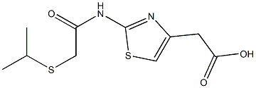 2-(2-{[2-(isopropylthio)acetyl]amino}-1,3-thiazol-4-yl)acetic acid 结构式