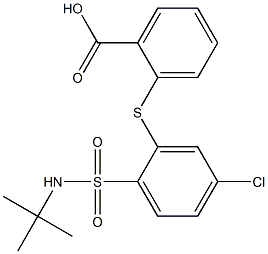2-({2-[(tert-butylamino)sulfonyl]-5-chlorophenyl}thio)benzoic acid Structure
