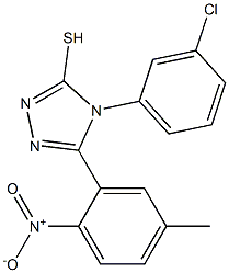4-(3-chlorophenyl)-5-(5-methyl-2-nitrophenyl)-4H-1,2,4-triazole-3-thiol,,结构式