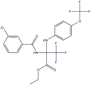 ethyl 2-[(3-chlorobenzoyl)amino]-3,3,3-trifluoro-2-[4-(trifluoromethoxy)anilino]propanoate Structure