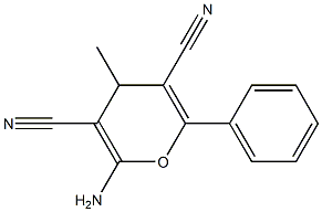 2-amino-4-methyl-6-phenyl-4H-pyran-3,5-dicarbonitrile Structure