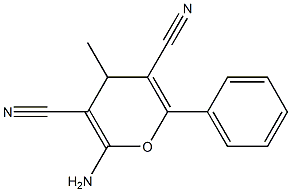 2-amino-4-methyl-6-phenyl-4H-pyran-3,5-dicarbonitrile,,结构式