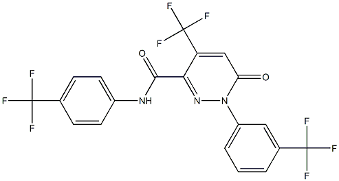 6-oxo-4-(trifluoromethyl)-1-[3-(trifluoromethyl)phenyl]-N-[4-(trifluoromethyl)phenyl]-1,6-dihydro-3-pyridazinecarboxamide Structure