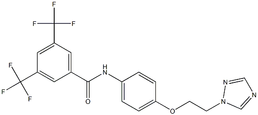N-{4-[2-(1H-1,2,4-triazol-1-yl)ethoxy]phenyl}-3,5-bis(trifluoromethyl)benzenecarboxamide 化学構造式