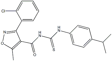 N-{[3-(2-chlorophenyl)-5-methylisoxazol-4-yl]carbonyl}-N'-(4-isopropylphenyl)thiourea Struktur